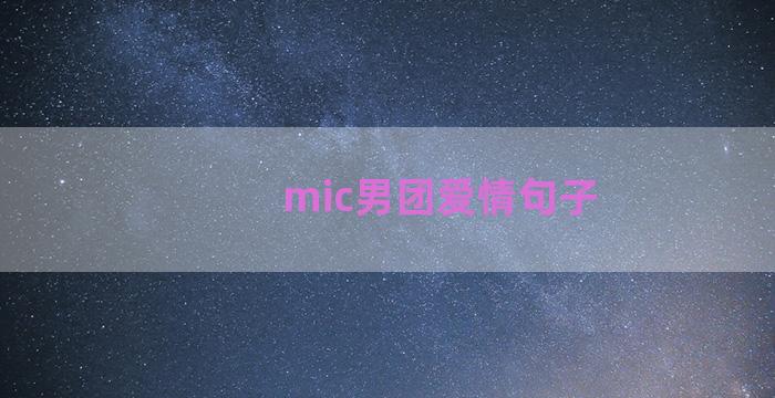 mic男团爱情句子