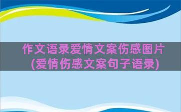 作文语录爱情文案伤感图片(爱情伤感文案句子语录)