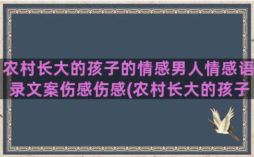 农村长大的孩子的情感男人情感语录文案伤感伤感(农村长大的孩子的乡情)