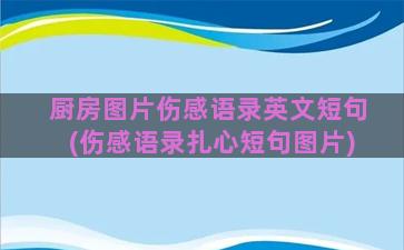 厨房图片伤感语录英文短句(伤感语录扎心短句图片)