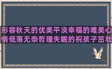 形容秋天的优美平淡幸福的唯美心情低落无奈哲理失眠的祝孩子茁壮成长的心累的励志的句子致自己简短(形容秋天的优美句子简短)