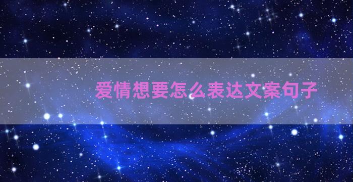 爱情想要怎么表达文案句子