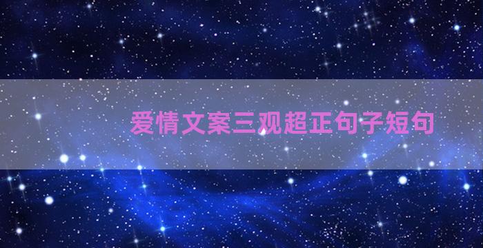 爱情文案三观超正句子短句