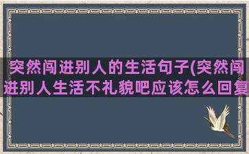 突然闯进别人的生活句子(突然闯进别人生活不礼貌吧应该怎么回复)