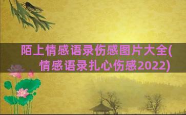 陌上情感语录伤感图片大全(情感语录扎心伤感2022)